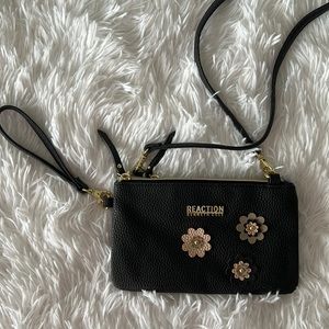 Kenneth Cole Reaction black leather crossbody